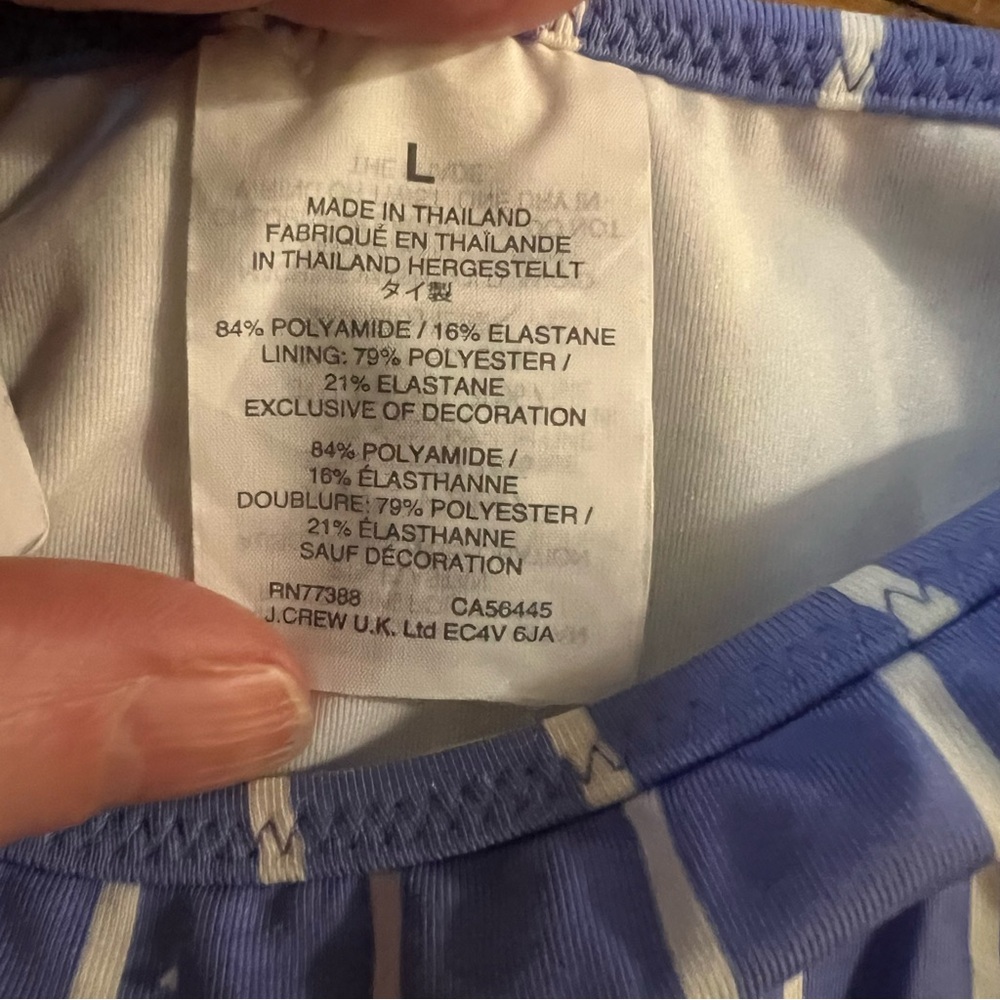 J.Crew Bikini Set -  Light Blue and White Striped String - Top M Bottom L - Picture 6 of 13